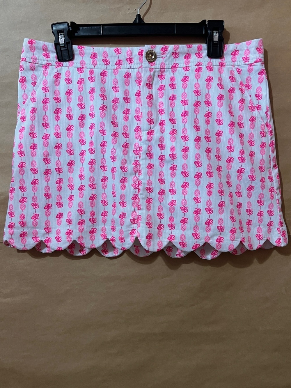 Lilly Pulitzer | Colette Skort Pink Topaz Pineapple Mini Skirt Scalloped Size 6